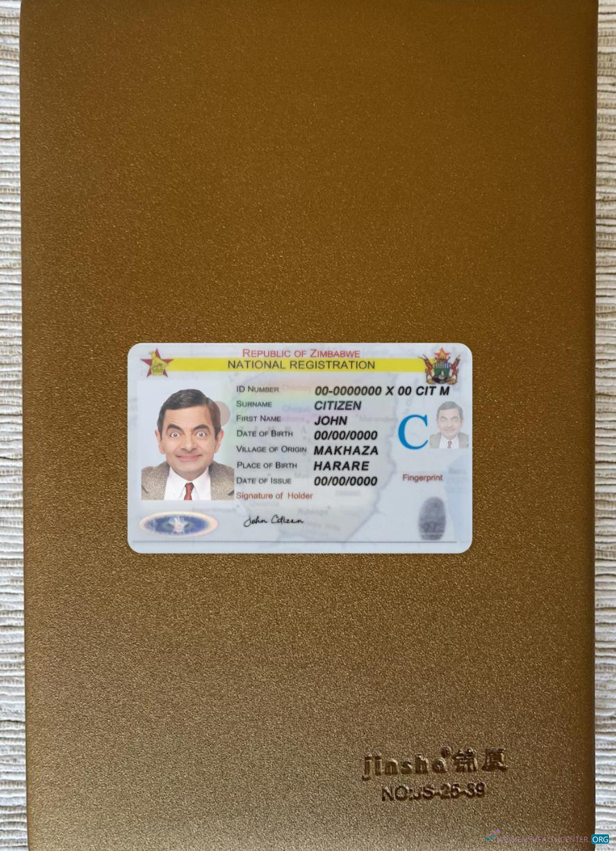 Download Zimbabwe national registration ID card photolook front Photoshop template